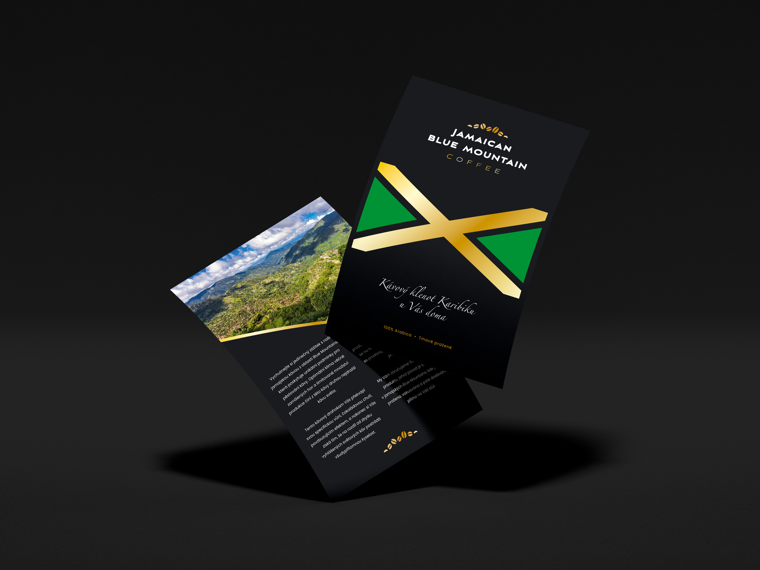 Jamaican Blue Mountain Coffee - grafický design letáku