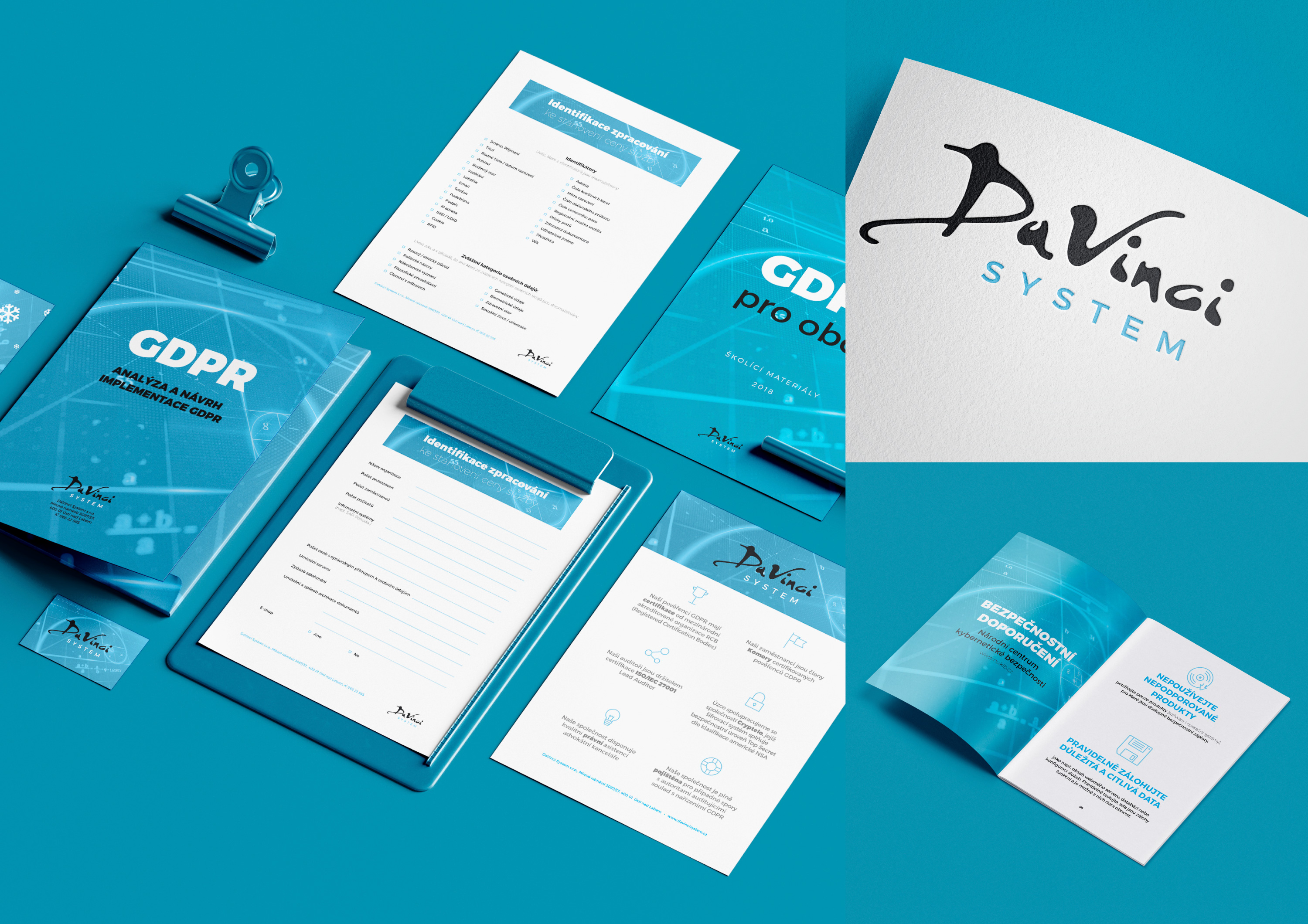 DaVinci System - vizuální styl, firemní identita, tvorba loga, grafika tiskovin, školící materiály - 11/2018