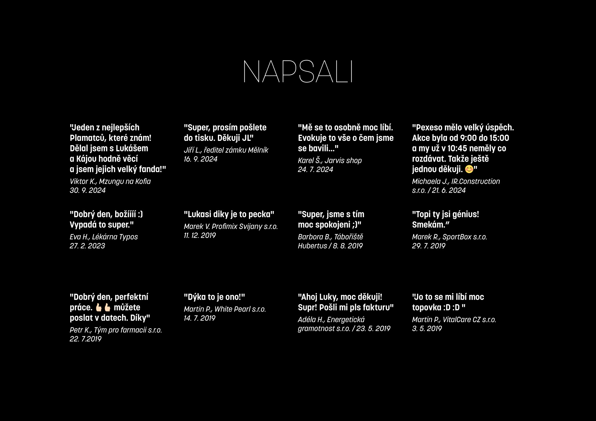 Studio Kopic s.r.o. - Napsali o nás / Reference / Recenze a zkušenosti